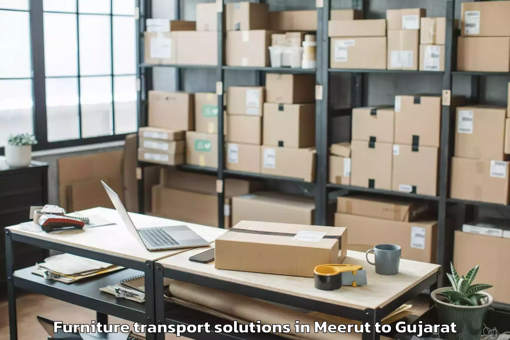 Top Meerut to Kanodar Furniture Transport Solutions Available